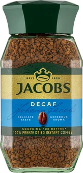 Zdjęcie produktu - Kawa rozpuszczalna bezkofeinowa Jacobs Decaf 100g
