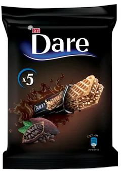 Zdjęcie produktu - Wafelki z kremem czekoladowo orzechowym Dare 5x29g