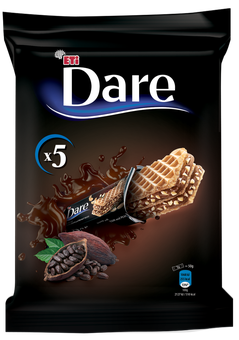 Zdjęcie produktu - Wafelki z kremem czekoladowo orzechowym Dare 5x29g