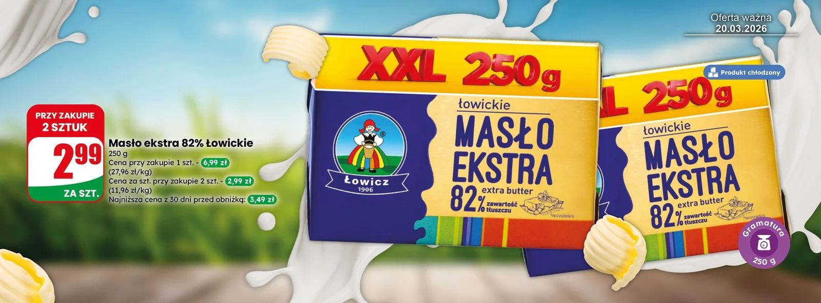 MASŁO EKSTRA 82% ŁOWICKIE TANIEJ RAZEM Z DINO!