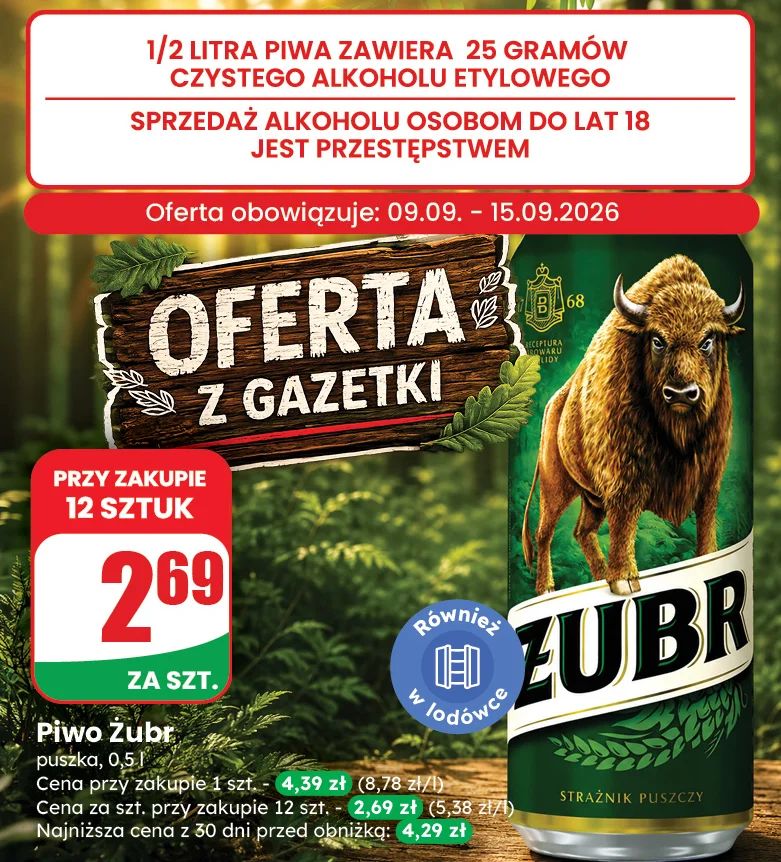 Baner piwo ŻUBR PUSZKA
