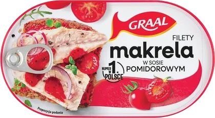 Filety z makreli w sosie pomidorowym Graal 170g widok główny 