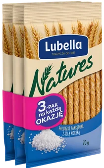 Zdjęcie produktu - Paluszki Natures sól morska Lubella 3x70g