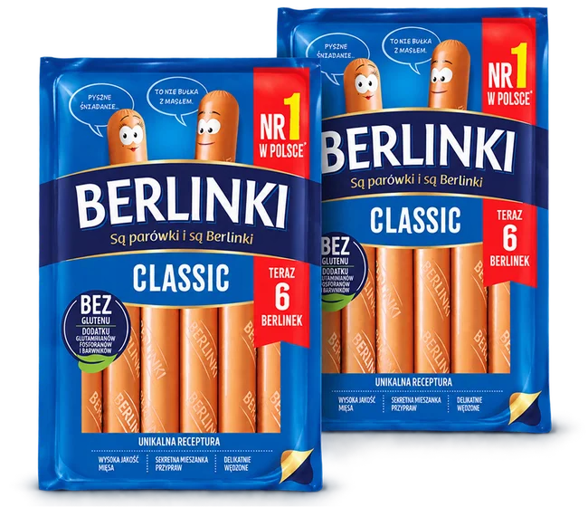 Parówki classic Berlinki 282g widok 1