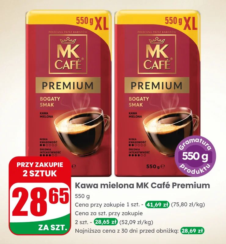 Banner kawosz kawa mielona ziarnista mleko