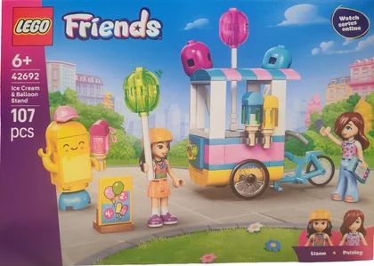 Zabawka Lego Friends stoisko z lodami i balonami widok 1