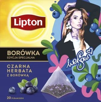 Herbata czarna z borówką Lipton 20x1,7g widok 1