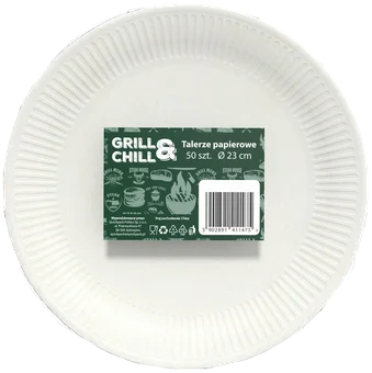 Zdjęcie produktu - Talerze papierowe Grill&Chill 23cm 50szt