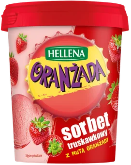 Lody sorbet truskawkowy oranżada Hellena 0,5l widok 1