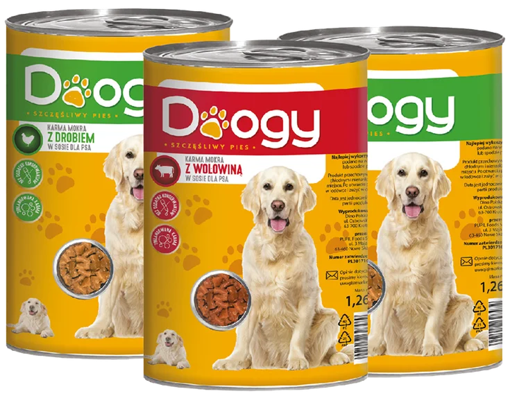 Karma dla psa mokra z drobiem Doogy 1,26kg widok 1