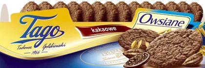 Zdjęcie produktu - Ciastka owsiane kakaowe Tago 240g