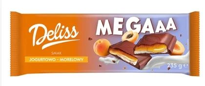 Czekolada mleczna jogurtowo morelowa Deliss 235g widok 1