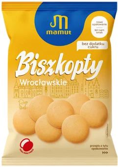 Biszkopty wrocławskie bez dodatku cukru Mamut 120g widok 1