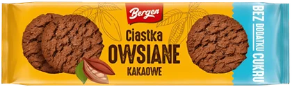 Ciastka waniliowe/kakaowe bez cukru Bergen 140g widok 1