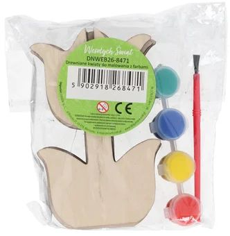 Drewniane kwiaty do malowania z farbami WN26 widok 1