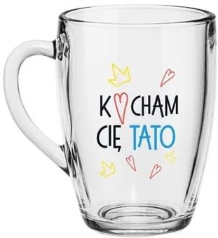 Kubek szklany z nadrukiem Dzień Taty 350ml widok główny 