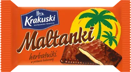 Herbatniki w polewie kakaowej Maltanki Krakus 80g widok główny 