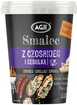 Zdjęcie produktu - Smalec z czosnkiem i cebulką Agii 550g