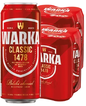 Piwo Warka jasne pełne 0,5l 5,2% puszka widok 1