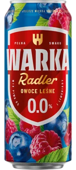 Piwo Warka radler owoce leśne 0,5l 0% puszka widok główny 
