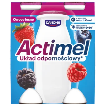 Actimel kids truskawka/banan 4x100g widok główny