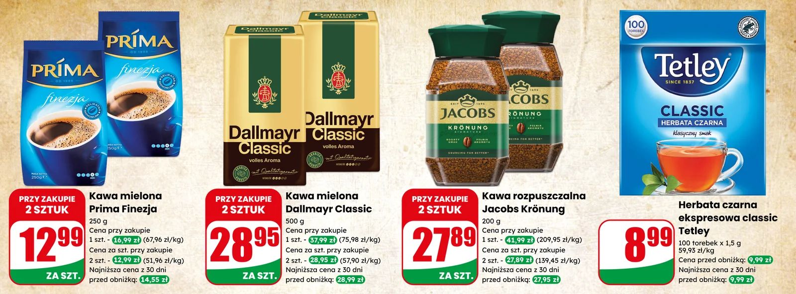 Kawa i herbata teraz taniej w DINO!