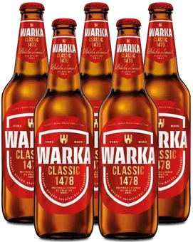 Piwo Warka jasne pełne 0,5l 5,2% but. zw. widok 1