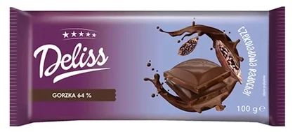 Czekolada gorzka 64% Deliss 100g widok 1