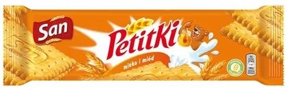 Herbatniki Petitki mleko i miód San 144g widok 1