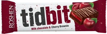 Zdjęcie produktu - Baton milk chocolate&cherry brownie Roshen 43g