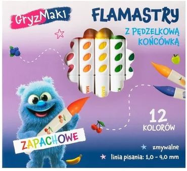 Flamastry pędzel zapa/past Gryzmaki 12kol mix SZ26 widok 1