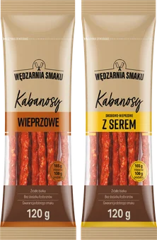 Zdjęcie produktu - Kabanosy wieprzowe Wędzarnia Smaku 120g