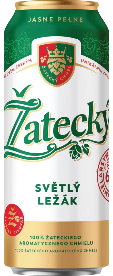 Piwo Zatecky lezak 0,5l 5% puszka widok główny