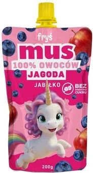 Zdjęcie produktu - Mus jagoda jabłko Fryś 200g