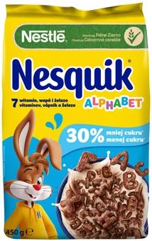 Zdjęcie produktu - Płatki Nesquik Alfabet 30% mniej cukru 450g