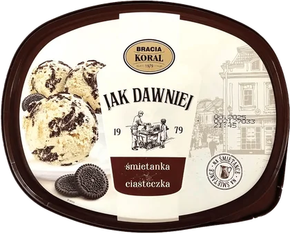 Lody Jak Dawniej śmiet. z ciasteczkami Koral 0,9l widok główny 