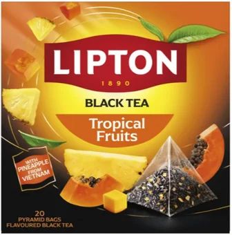 Zdjęcie produktu - Herbata czarna arom tropical fruits Lipton 20x1,5g