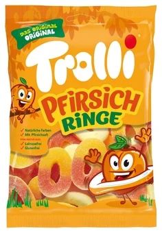 Żelki pfirsichringe Trolli 200g widok 1