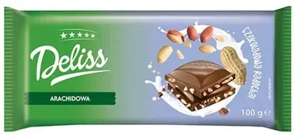 Czekolada z orzechami arachidowymi Deliss 100g widok główny