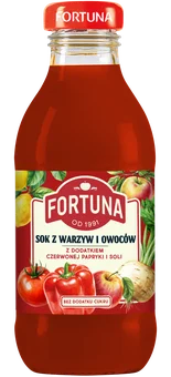 Zdjęcie produktu - Sok z warzyw i owoców z papry i solą Fortuna 300ml