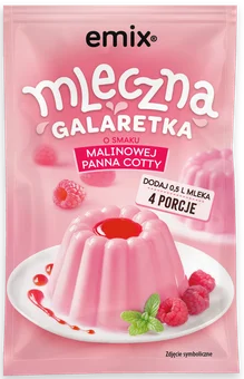 Galaretka mleczna malinowa panna cotta Emix 60g widok 1