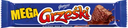 Wafel Grześki Mega w czekoladzie deserowej 48g widok główny