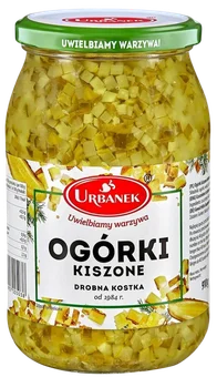 Ogórki kiszone drobna kostka Urbanek 910/580g widok 1