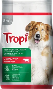 Karma dla psa sucha z wołowiną Tropi 5kg widok główny 