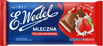 Czekolada mleczna truskawkowa Wedel 100g widok 1