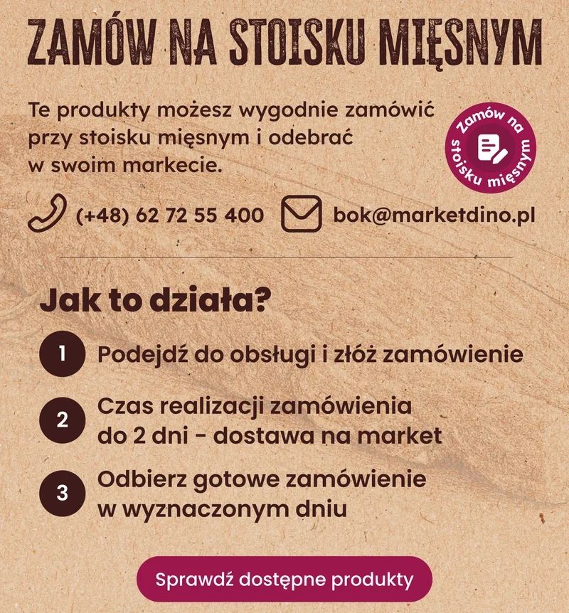 Zamów na stoisku mięsnym