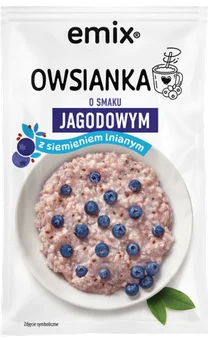 Owsianka jagodowa z siemieniem lnianym Emix 55g widok 1
