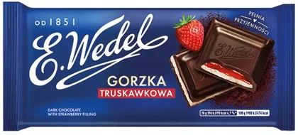 Czekolada gorzka truskawkowa Wedel 100g widok 1