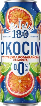 Piwo Okocim pomarańcza limonka 0,5l 0% puszka widok główny