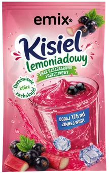Zdjęcie produktu - Kisiel lemoniadowy na zimno rabarba porze Emix 35g